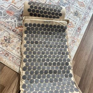 Acupressure Mat with Pillow Set in Beige and Black